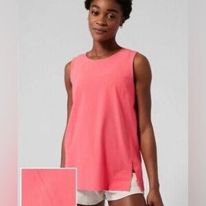 Athleta Refined Zephyr Tank size Small sleeveless pink coral